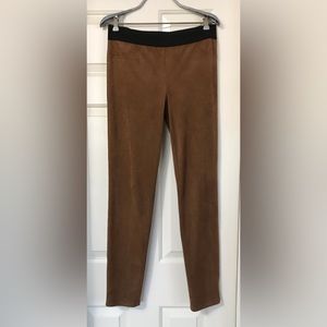 A really nice pair of faux suede skinny leg pants. With black stretch waist band